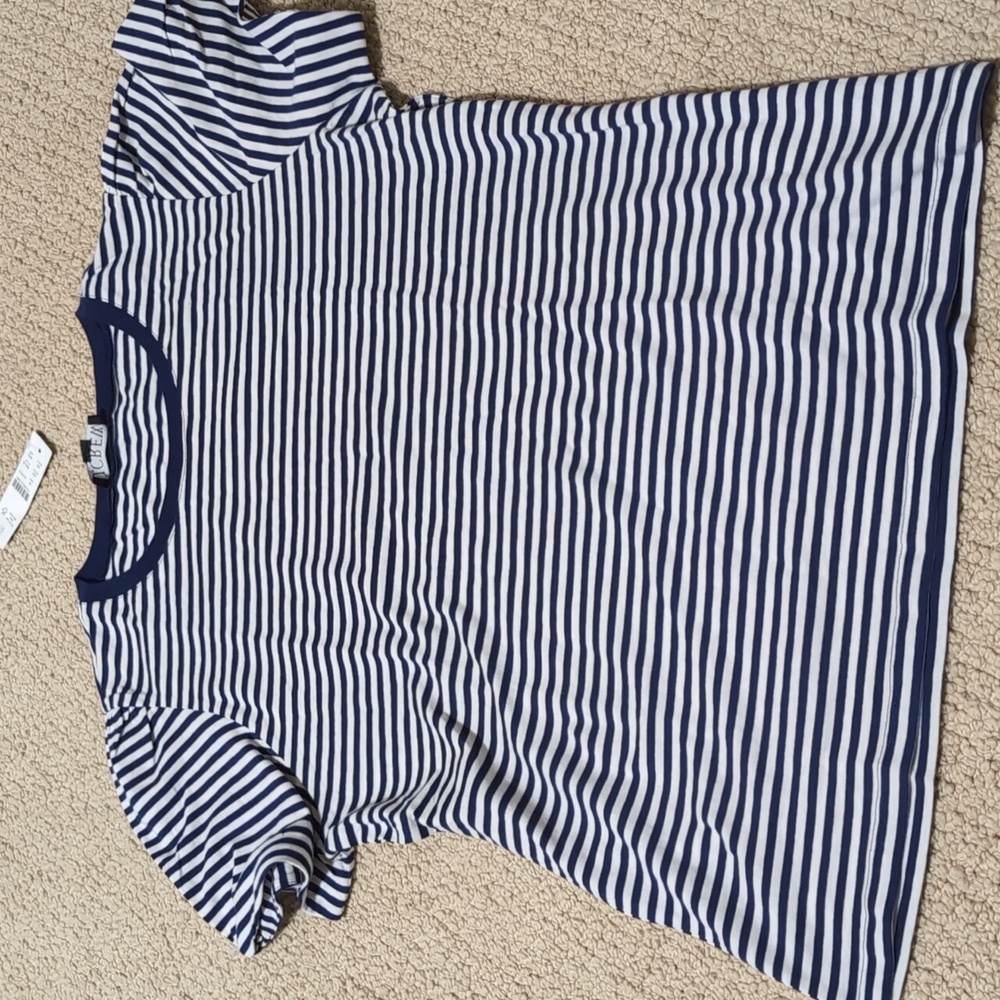 New J.Crew Vintage Jersey Puff Sleeve stripe shirt